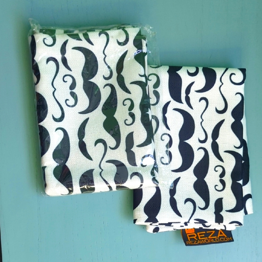 Throw pillow Cases, Set Of 2, Mustache Pattern